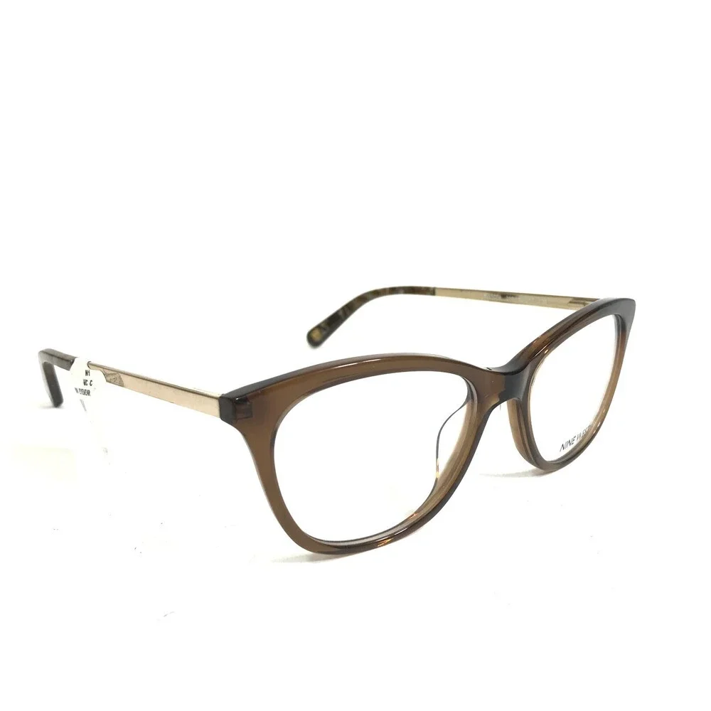 Nine West Eyeglasses Frames NW8004 210 Clear Brown Gold Cat Eye 52-17-135
